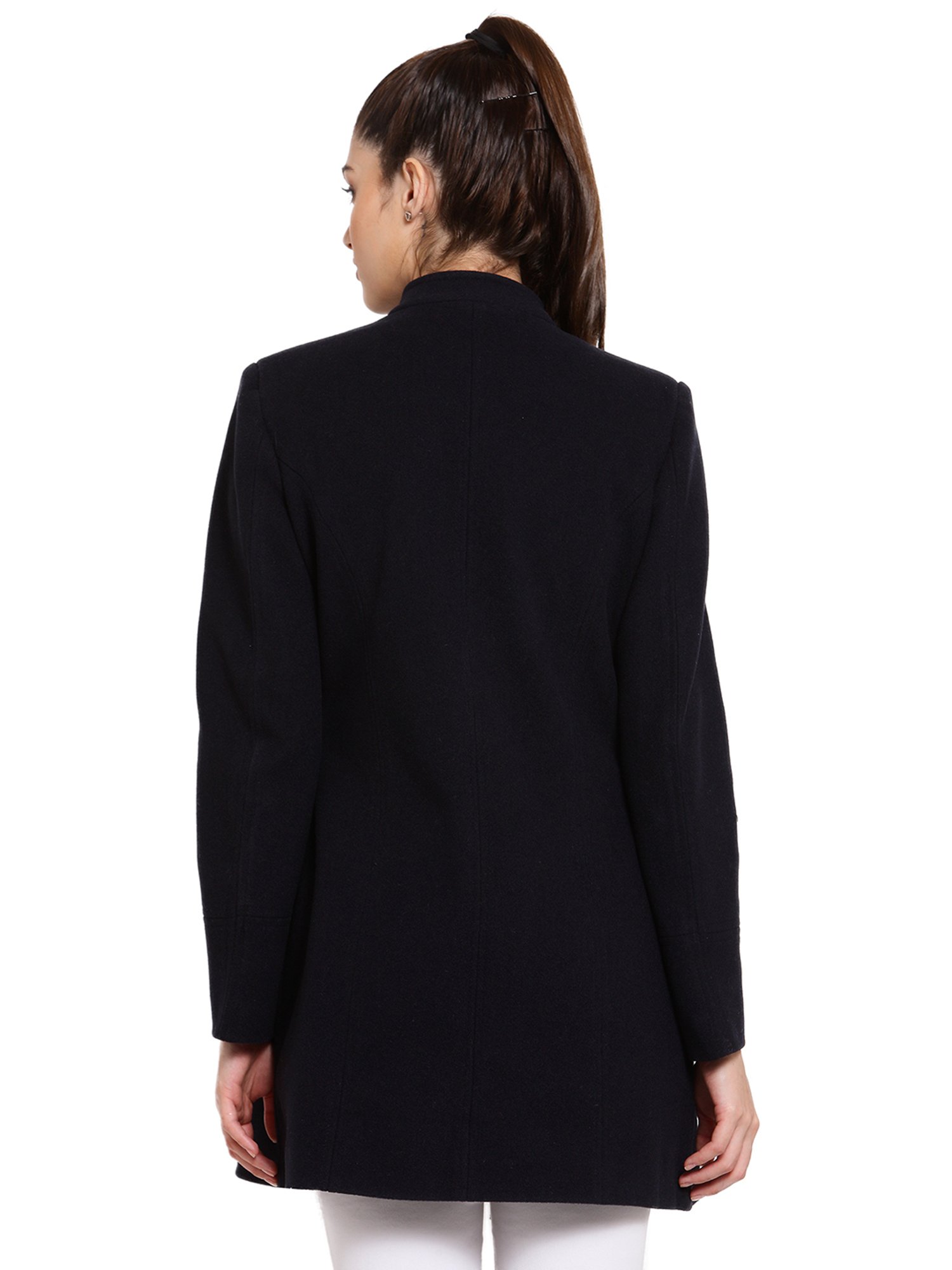 Juelle Navy Full Sleeves Coat