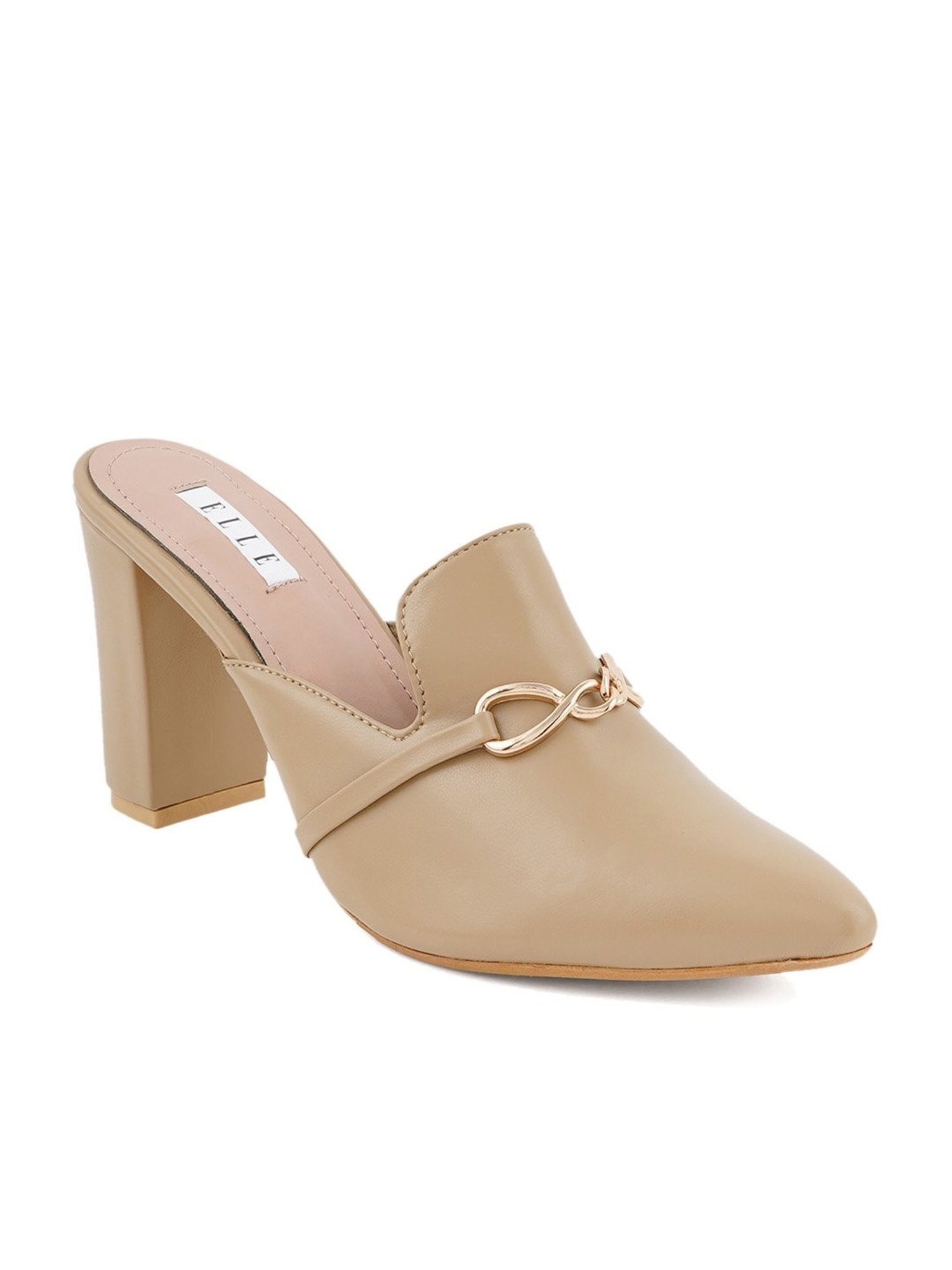 Elle Women's Beige Mule Shoes