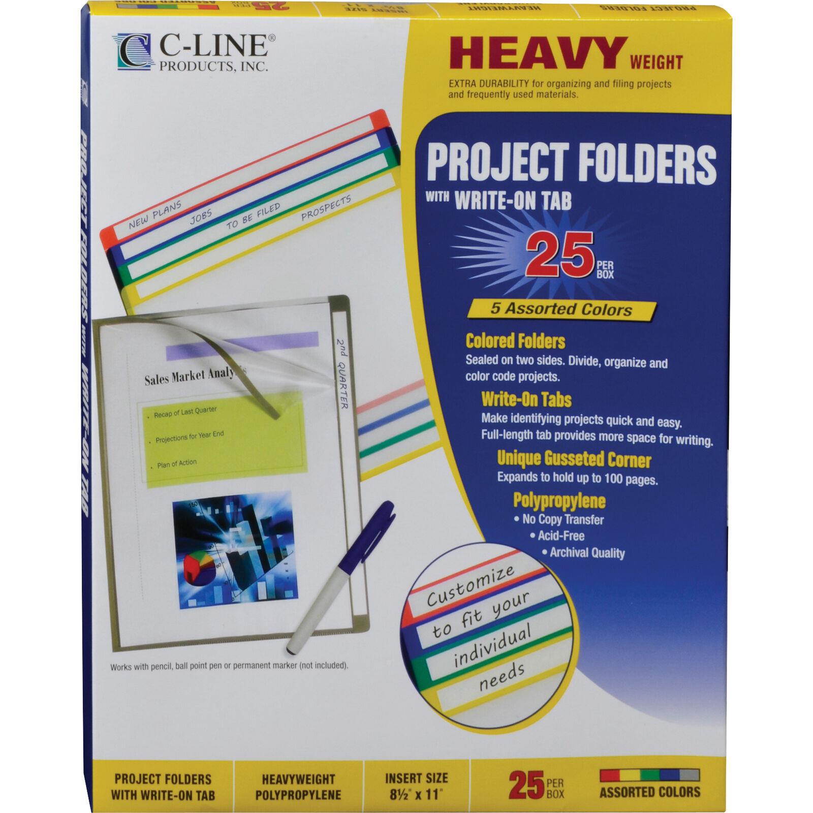C-line Write-on Project Folder - Letter - 8.50" X 11" - 100 Sheet (cli62160)