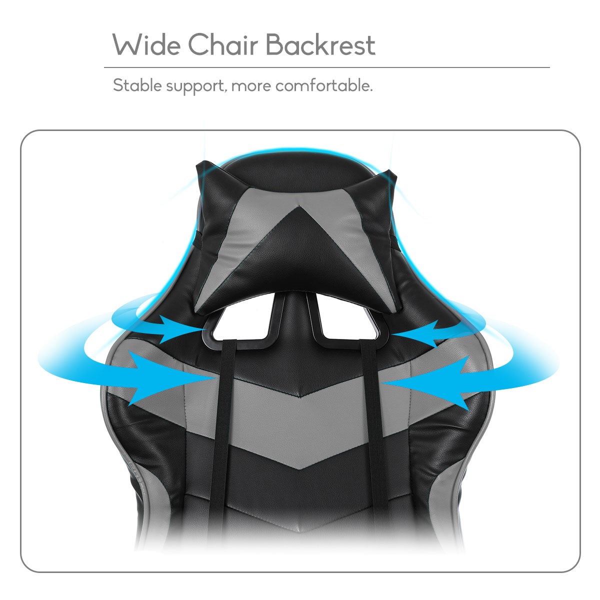 Executive Office Chair Racing Gaming Chair Leather Computer Recliner Swivel Lift