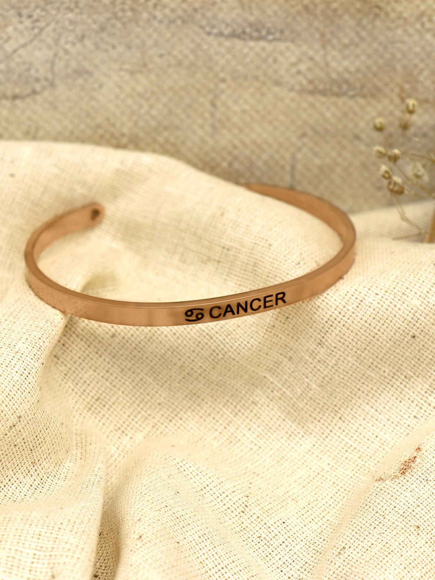 Joker & Witch Cancer Rose Gold Zodiac Band Flexible fit Bracelet