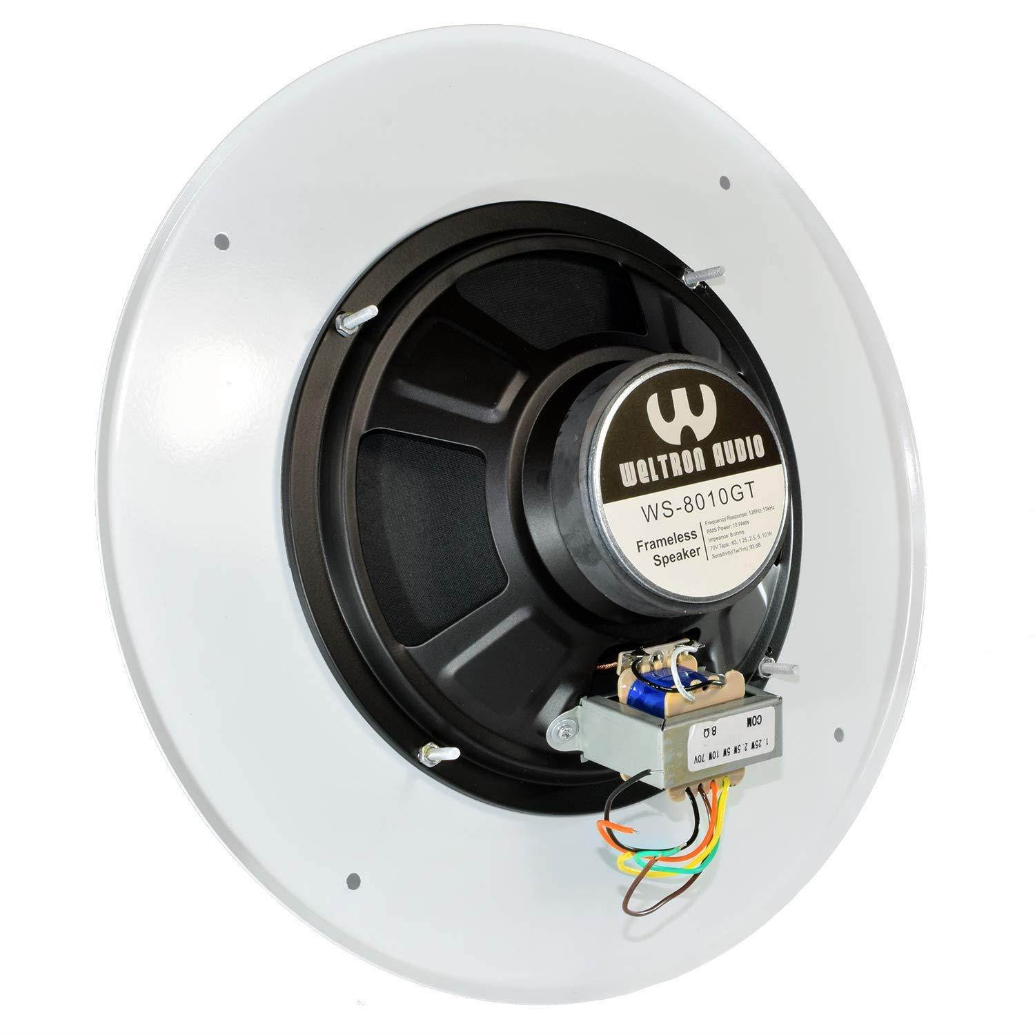 Weltron - Commercial in-Ceiling 70V Speaker [Single] White (WS-8010GT)