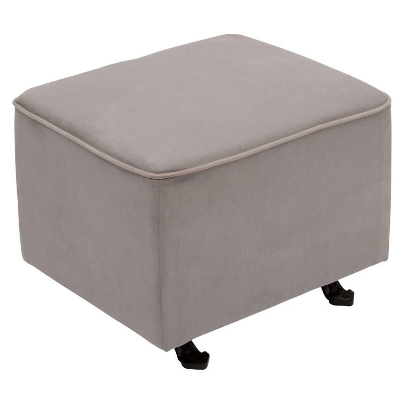 Delta Children Non-Tufted Gliding Ottoman - Dove Gray/Soft Gray Welt