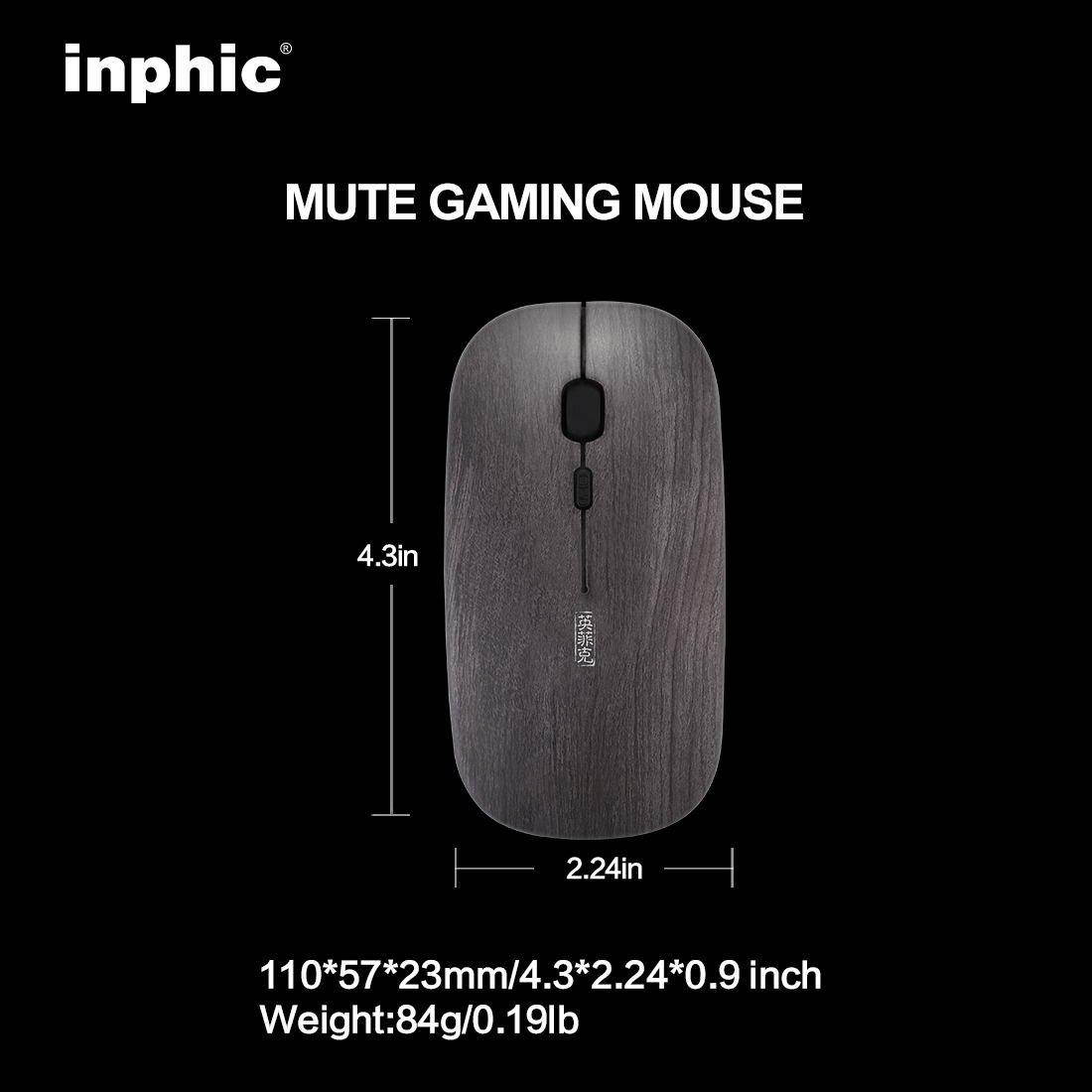 Rechargeable Wireless Mouse,inphic Mute Silent Click Mini Noiseless Optical Mice,Ultra Thin 1600 DPI for Notebook,PC,Laptop,Computer,MacBook