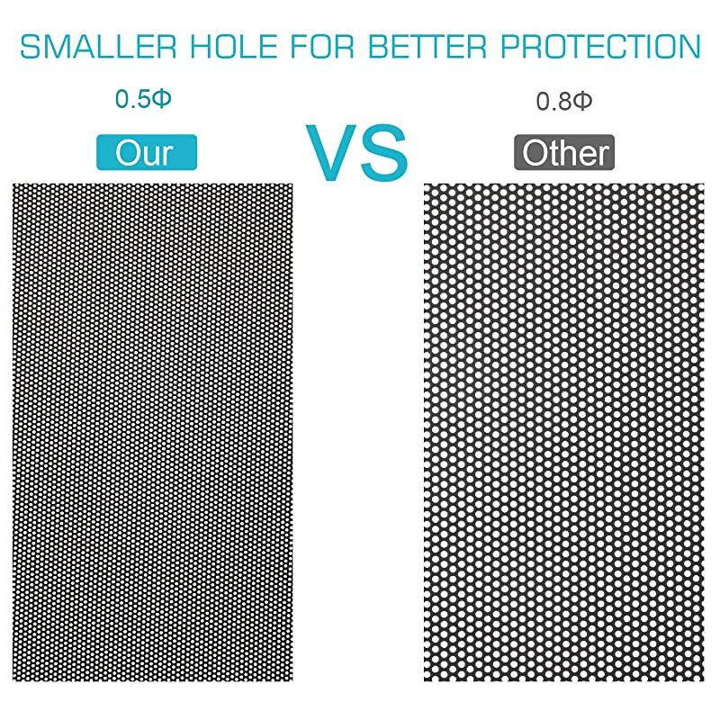 140mm x 2 PC Fan Dust Mesh Filter PVC Computer PC Case Dust Proof Filter Cover Magnetic Black 2Pack