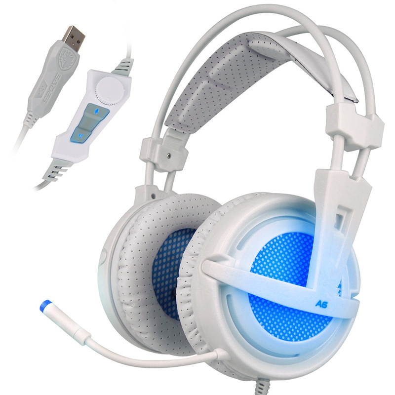Zgeer Gaming Headphones 7.1 Surround Sound Stereo USB Game Headset with Microphone Breathing LED Lights for PC Gamer