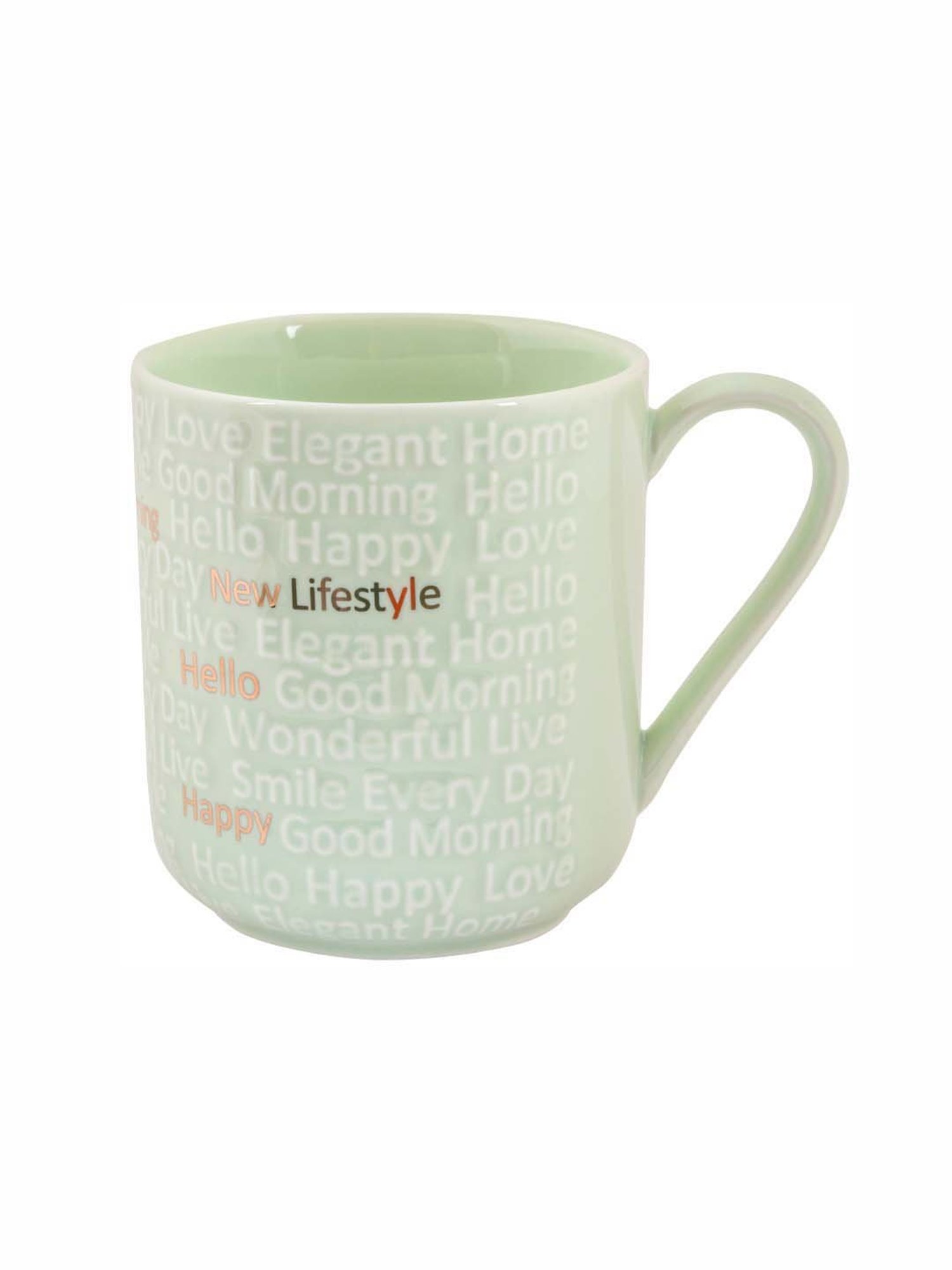 White Gold Light Green Porcelain 8.5 cm Mug - Set of 2