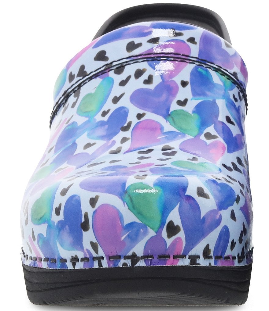 Dansko Lt Pro Love Heart Print Patent Leather Clogs