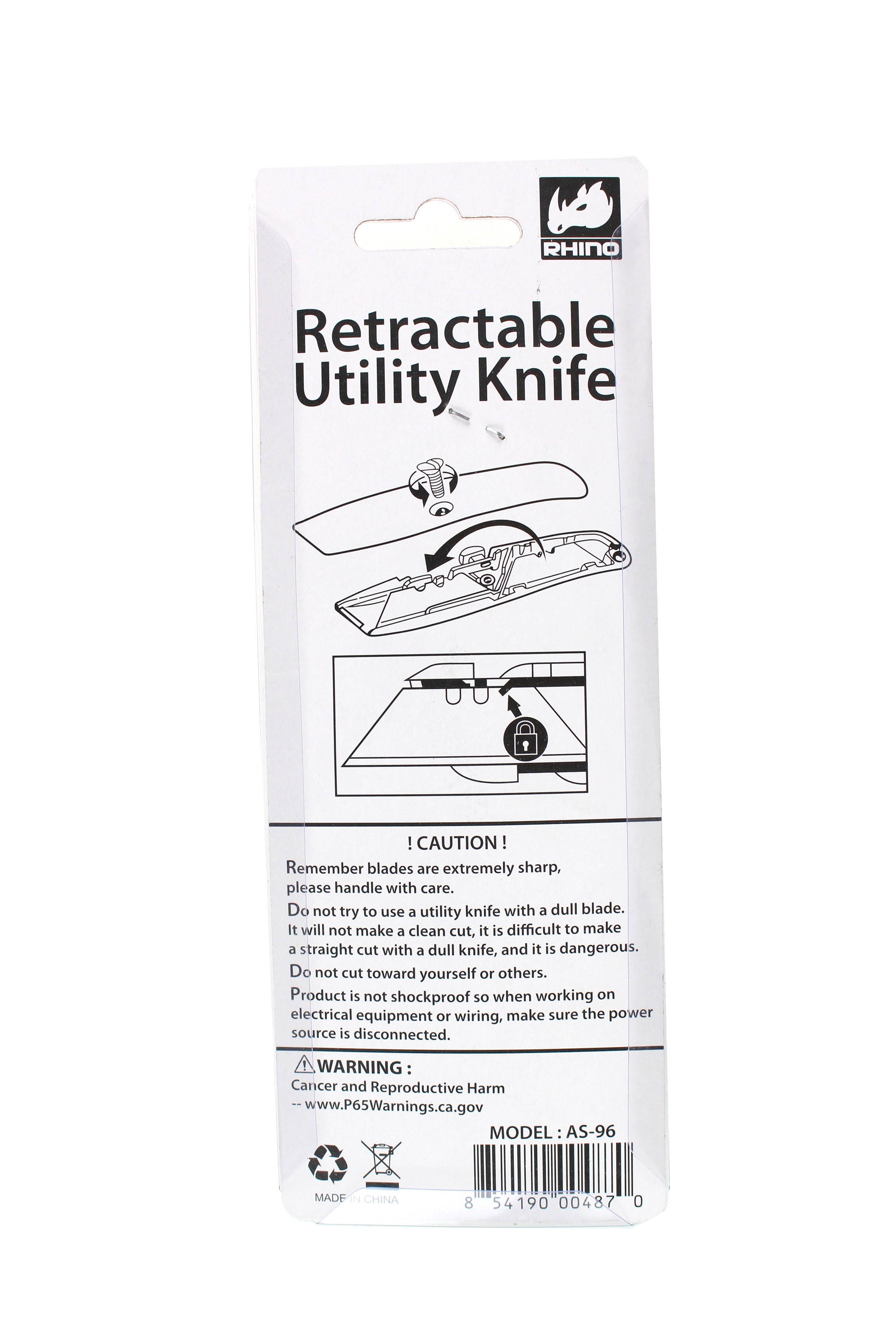 RHINO Retractable Utility Knife Gray 2 Pieces