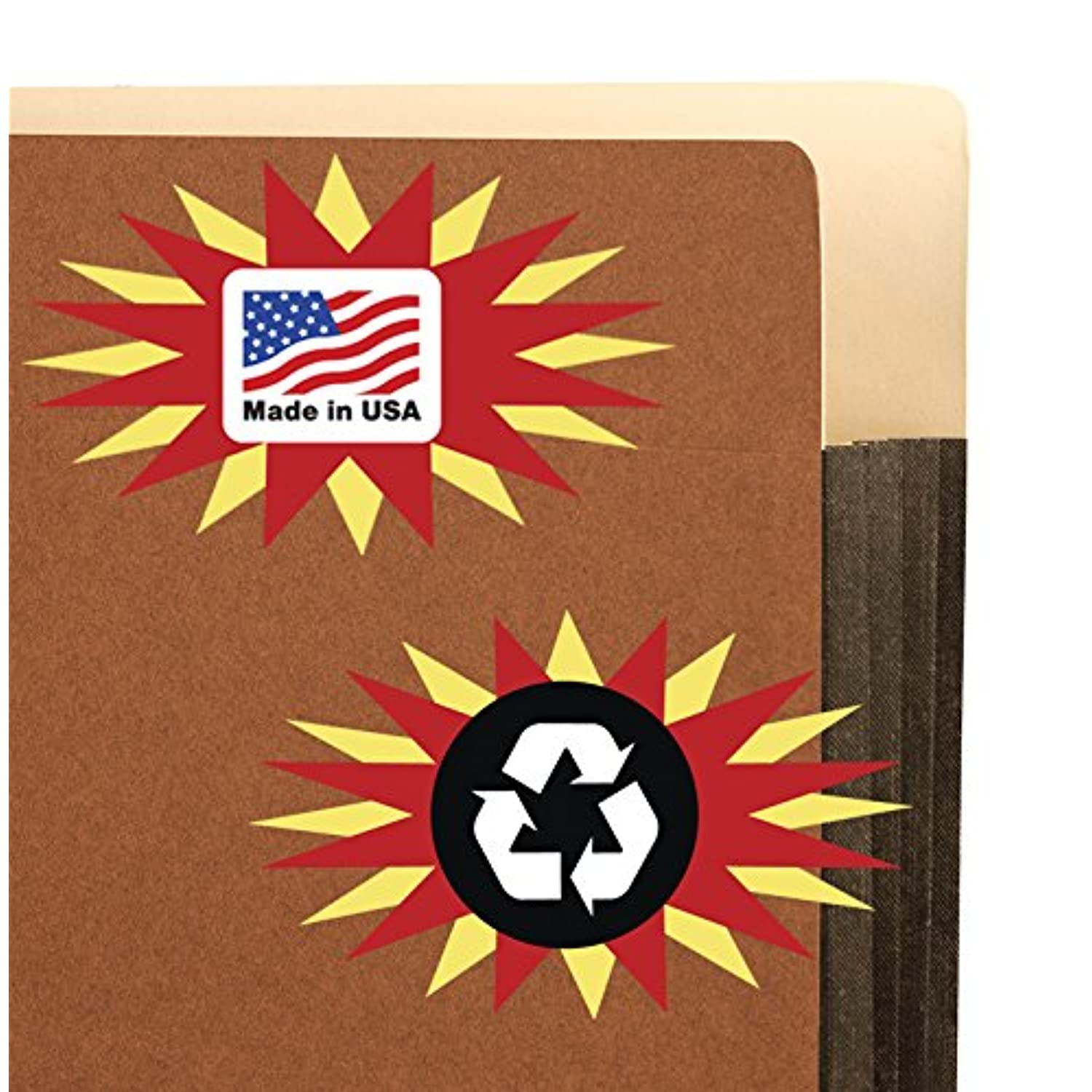 Star Heavy Duty Side Tab File Pockets, Expanding Letter Size Red Rope 5-1/4 Inch with Full Tyvek Expansion 50 PER Box