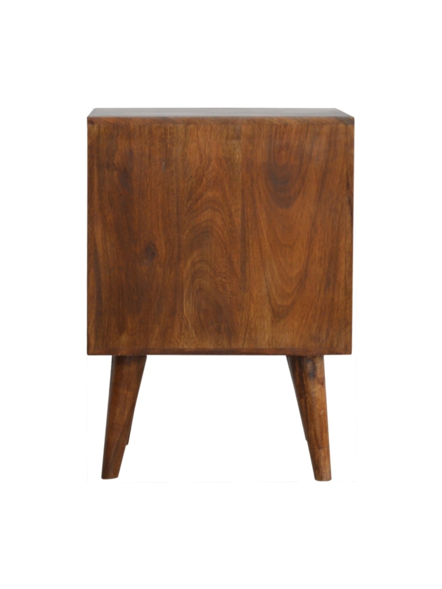 Artisan Furniture Solid Brown Mango Wood Side Table Chestnut Finish
