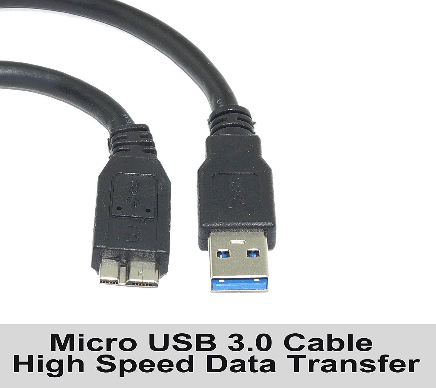 [2-Pack] SaiTech IT 35CM (1 Feet) USB 3.0 Micro Cable A to Micro B high Speed up to 4.8Gbps Data Transfer Cable for External Hard Drives