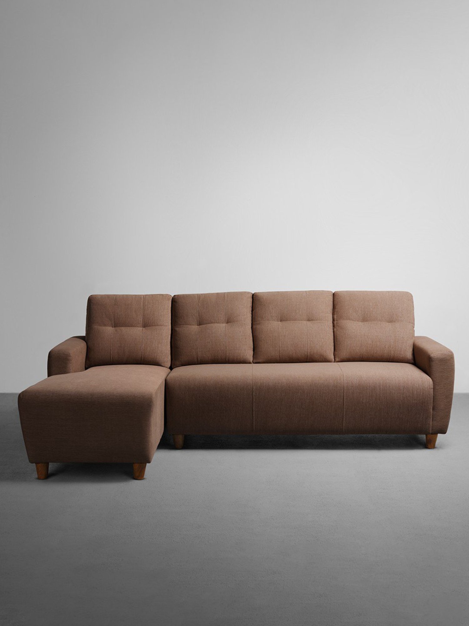 Sleepyhead Yolo Coco Brown Fabric 3 Seater LHS L Shape Sofa Set