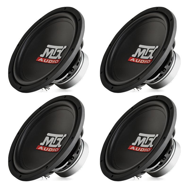 MTX TN10-04 Audio 10 inch 300 Watt Car Audio 84.9 dB 4 OHM Single Voice Coil Subwoofer (4 Pack)