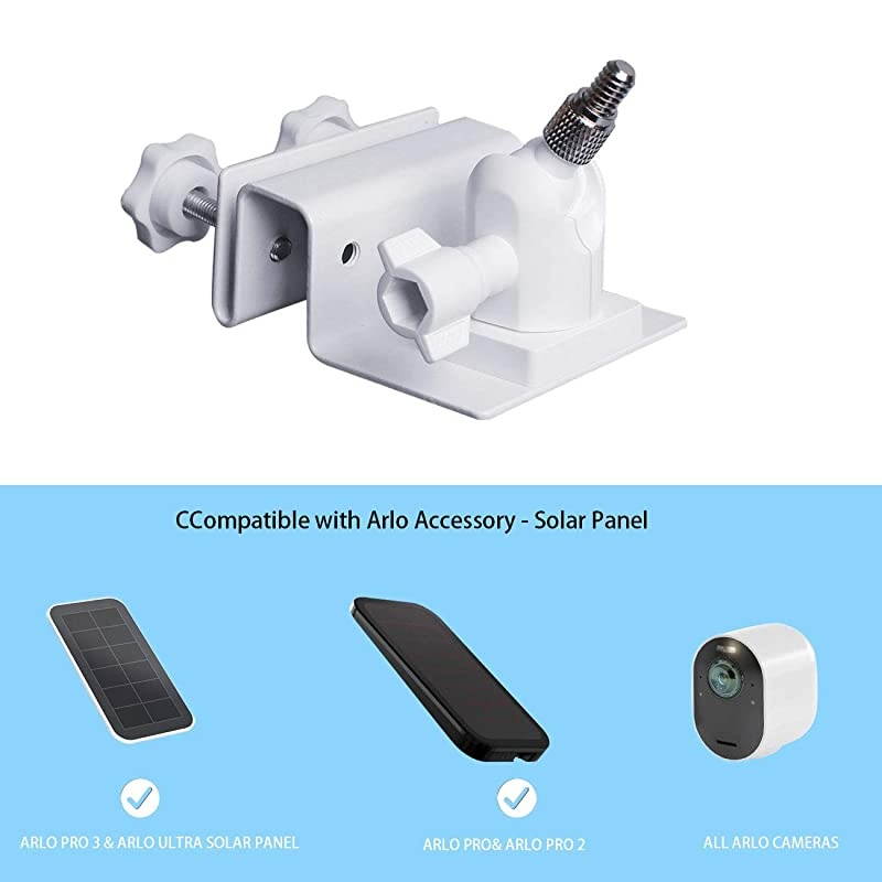 Mount for Arlo Solar Panel/Arlo Pro 3 Solar Panel/Arlo Ultra Solar Panel/Arlo Essential Solar Panel/Arlo Pro 4 Solar Panel/Reolink Solar Panel(1-Pack,White)