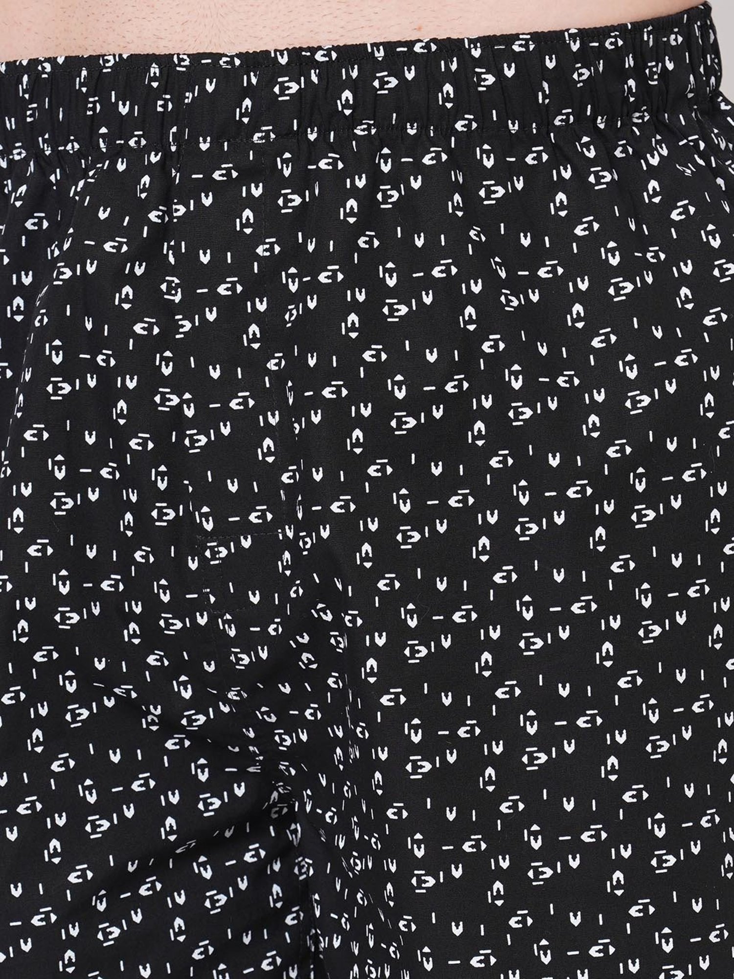 Fitz Black Printed Cotton Boxers