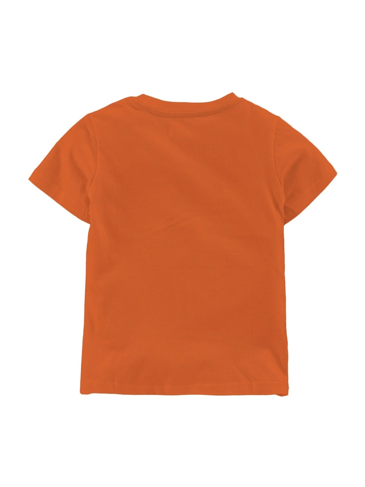 Zeezeezoo Kids Orange Cotton Printed T-Shirt