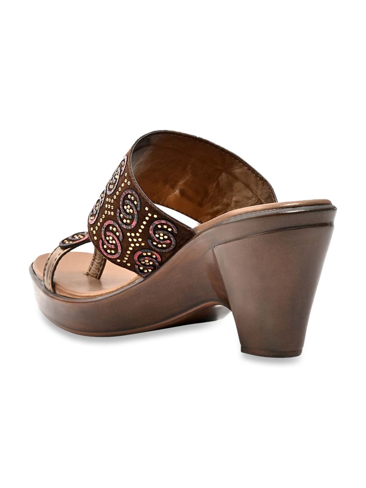 Jove Women's Brown Toe Ring Sandals