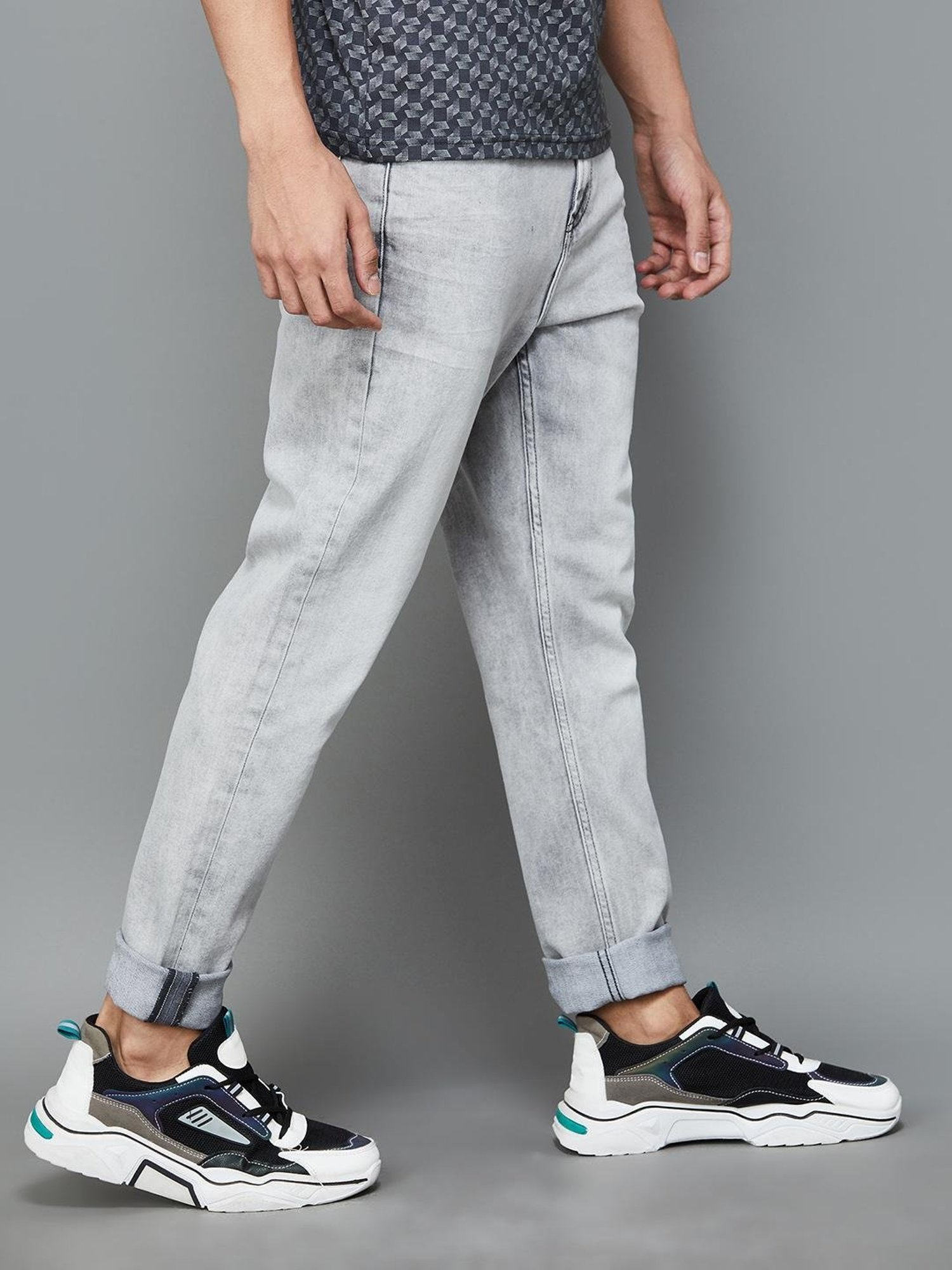 Forca by Lifestyle Grey Carrot Fit Jeans