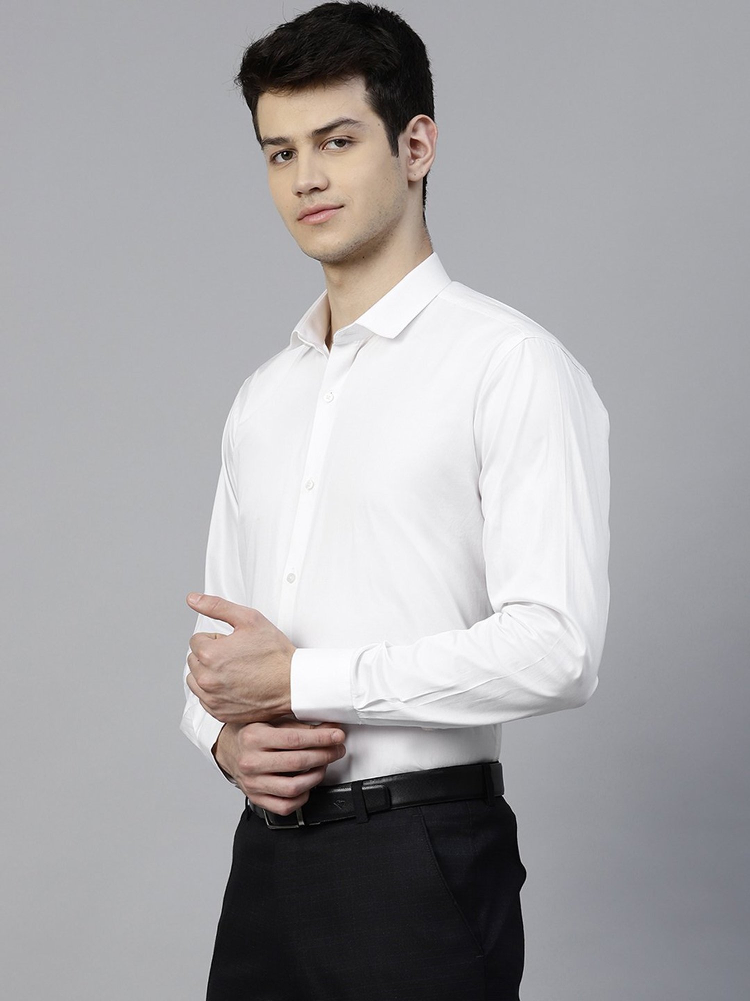 ManQ White Slim Fit Shirt