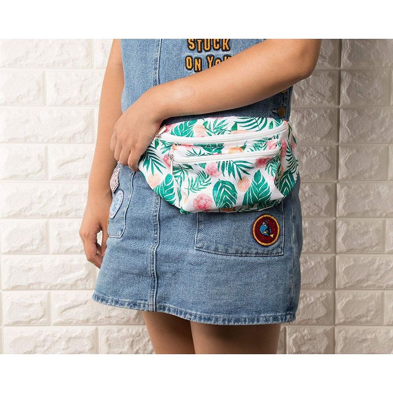 Women's Fanny Pack - Floral Waist Bag, Bum Bag for Festival, Hiking, and Party