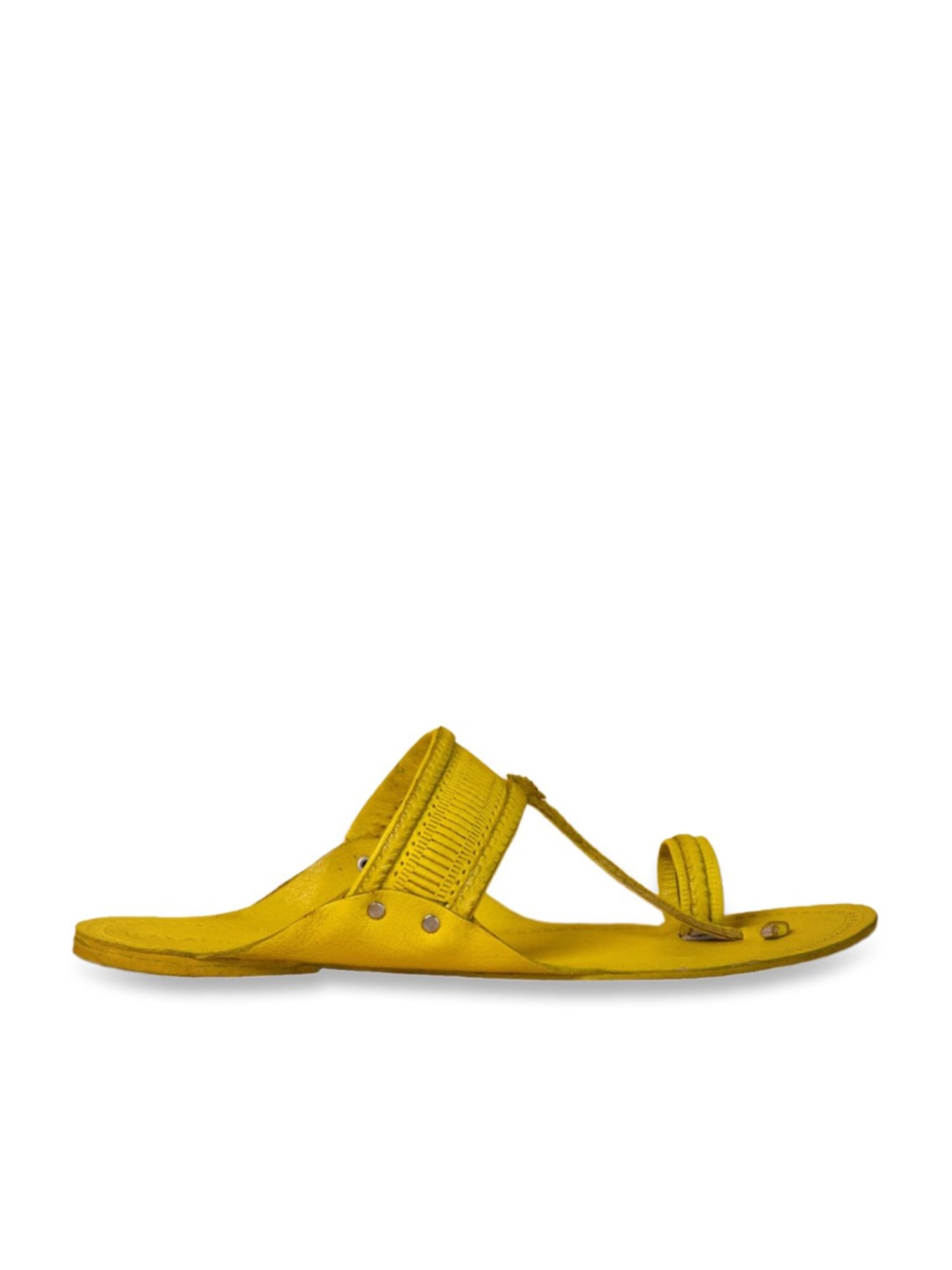 Kalapuri Men's Lemon Kolhapuri Sandals