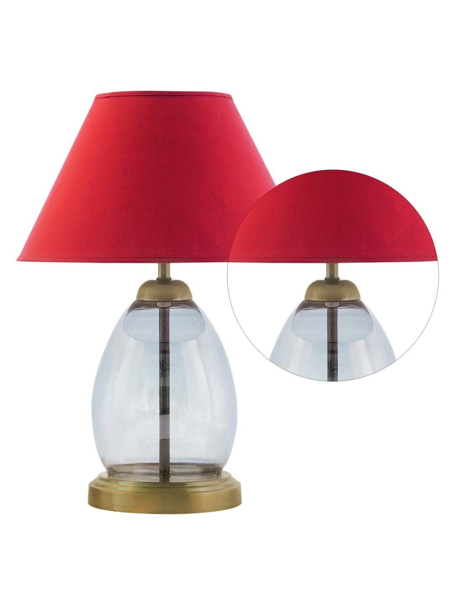 Kapoor E Illuminations 'Tiered' Maroon & Transparent Glass Table Lamp - Set of 1