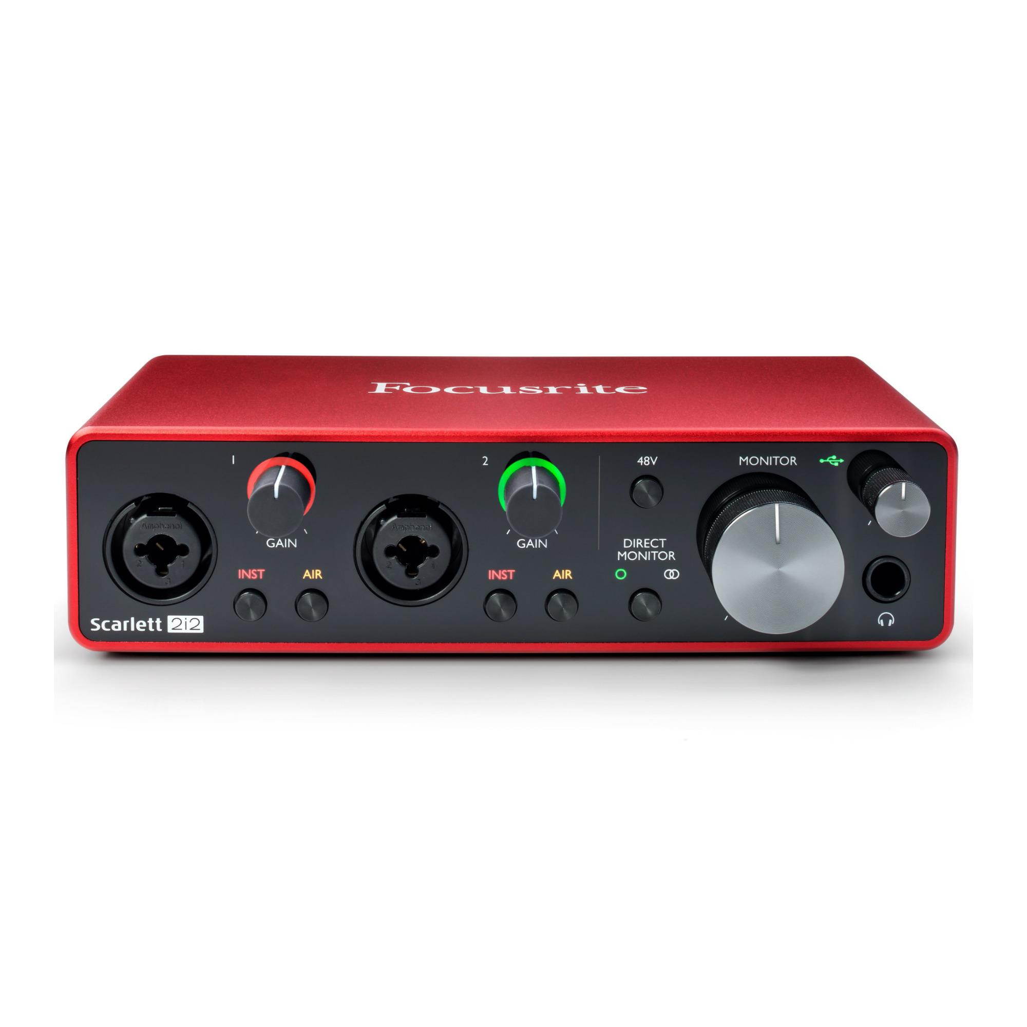 Focusrite Scarlett 2i2 3rd Gen 2x2 Interface with Headphones and 2 XLR Cables