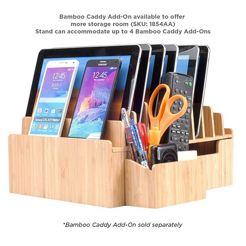 10-Port Bamboo Charging Station Includes 2 Powermod 5 USB Port Chargers for Smartphones & Tablets