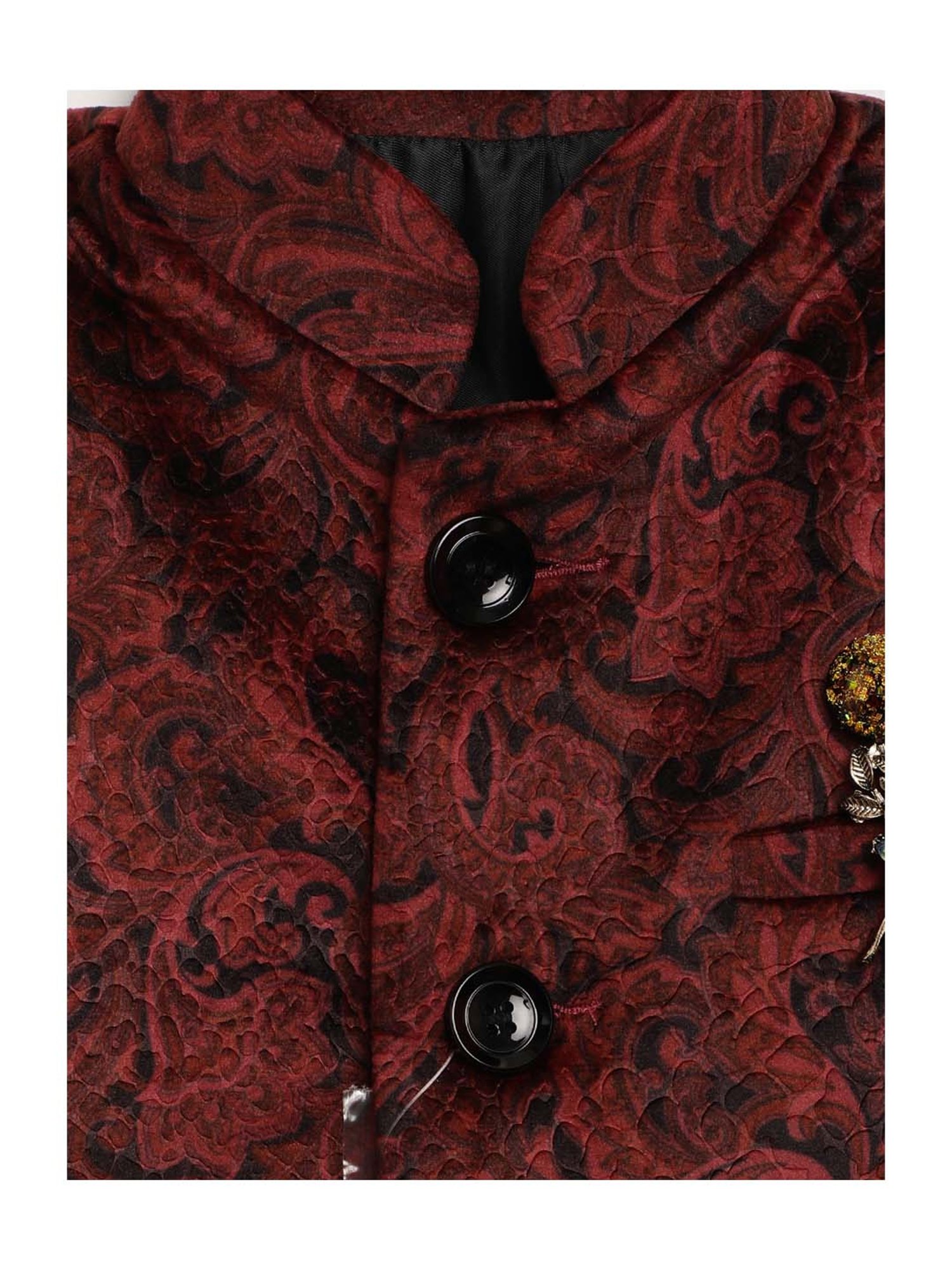 Blue Giraffe Kids Magenta Printed Sherwani Set