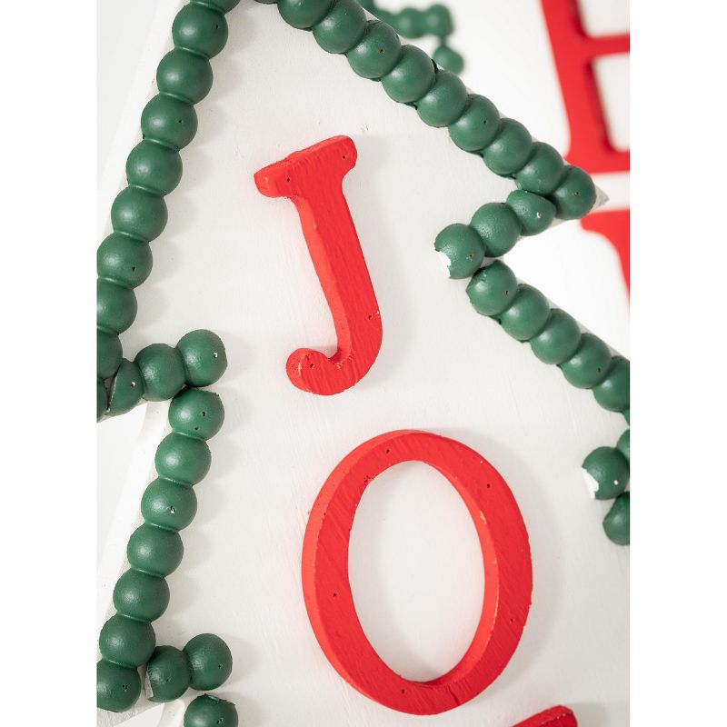 Sullivans Joy & Noel Wood Tree Set of 2, 18.5"H & 14.5"H Red