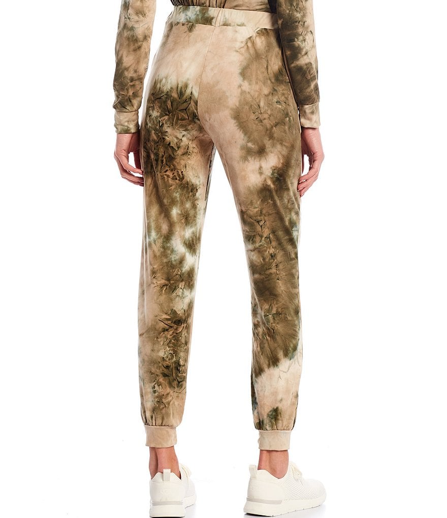 Laila Jayde Tie Dye Printed Brushed Knit Lounge Jogger Drawstring Pants