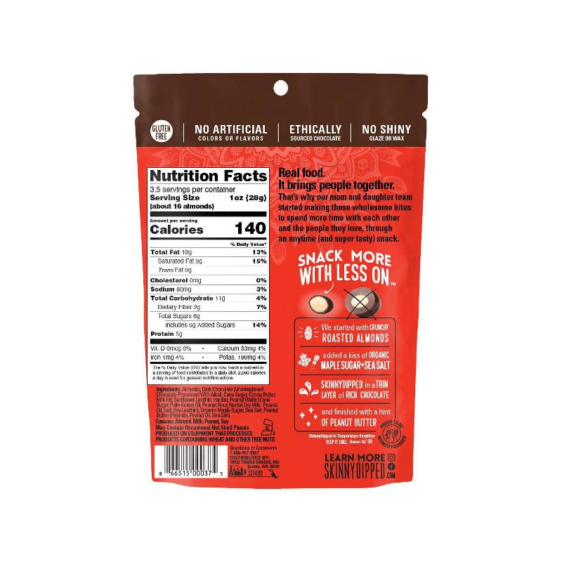 SkinnyDipped Dark Chocolate Peanut Butter Almonds - 3.5oz