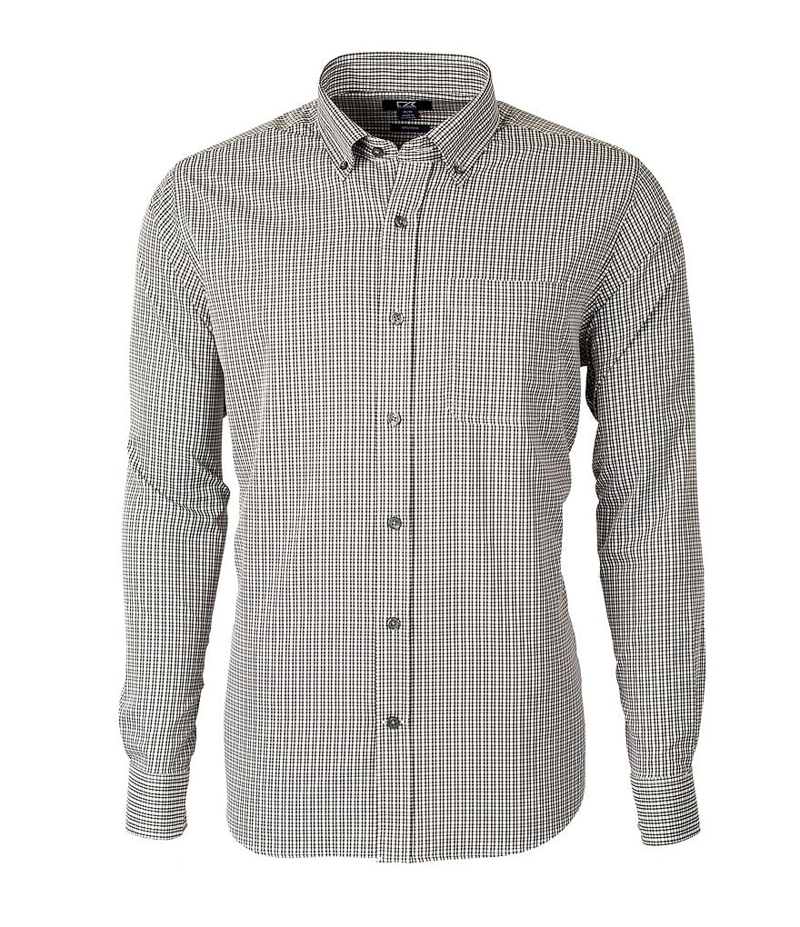 Cutter & Buck Big & Tall Versatech Multi Check Performance Stretch Long-Sleeve Woven Shirt