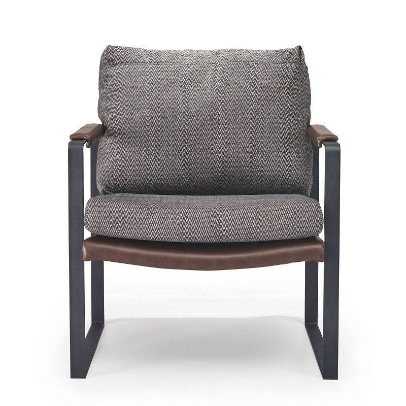 24" Amelie Mid-Century Modern Armchair Distressed Gray - Adore Décor