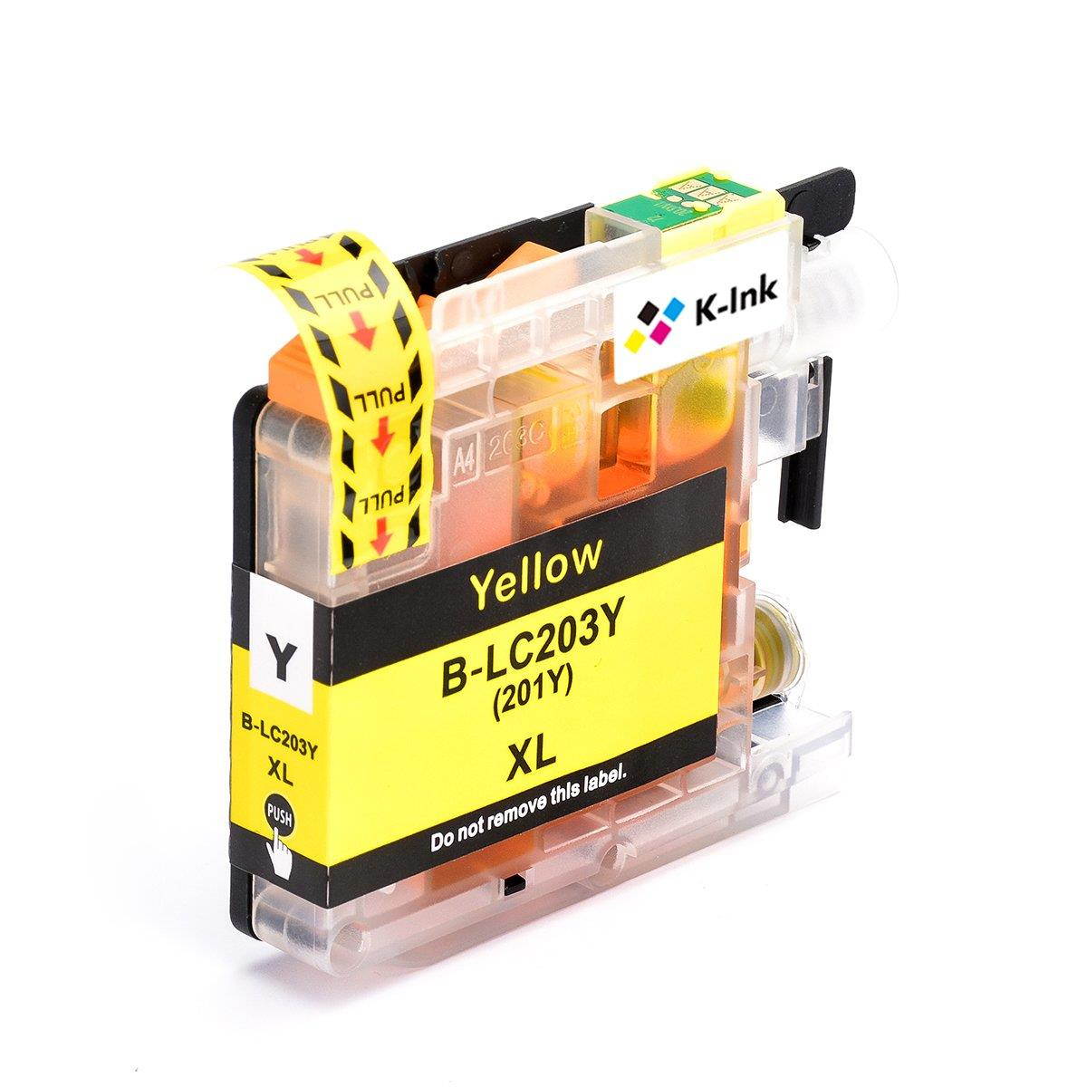 K-Ink Compatible Replacement Cartridges for Brother LC203 LC 203XL 201XL LC201 (10 Pack - 4 Black, 2 Cyan, 2 Magenta, 2 Yellow)