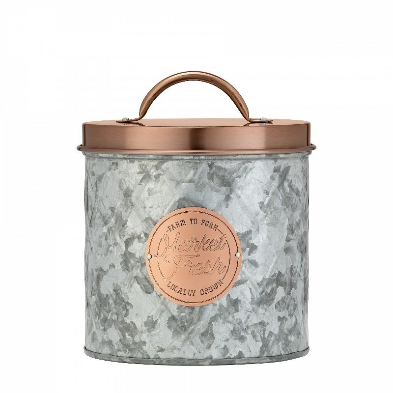 Amici Home 52-84 & 140 oz Set of 3 Bristol Metal Storage Canisters Galvanized/Copper