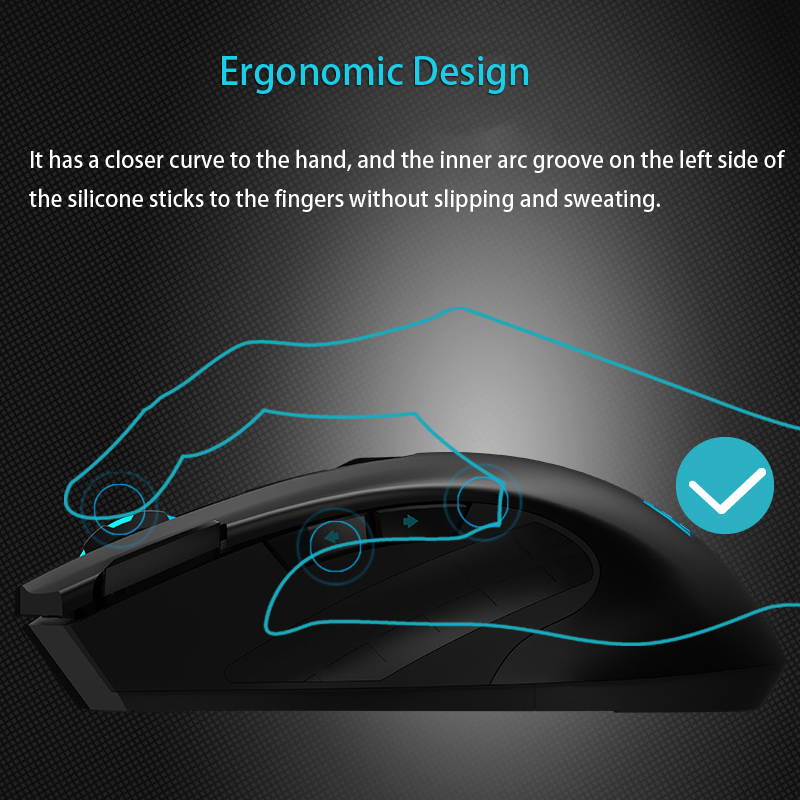 2.4GHz Wireless Computer Gaming Mouse 2400 DPI 7 Key Ergonomic Portable Optical Wireless Mice for PC/Laptop