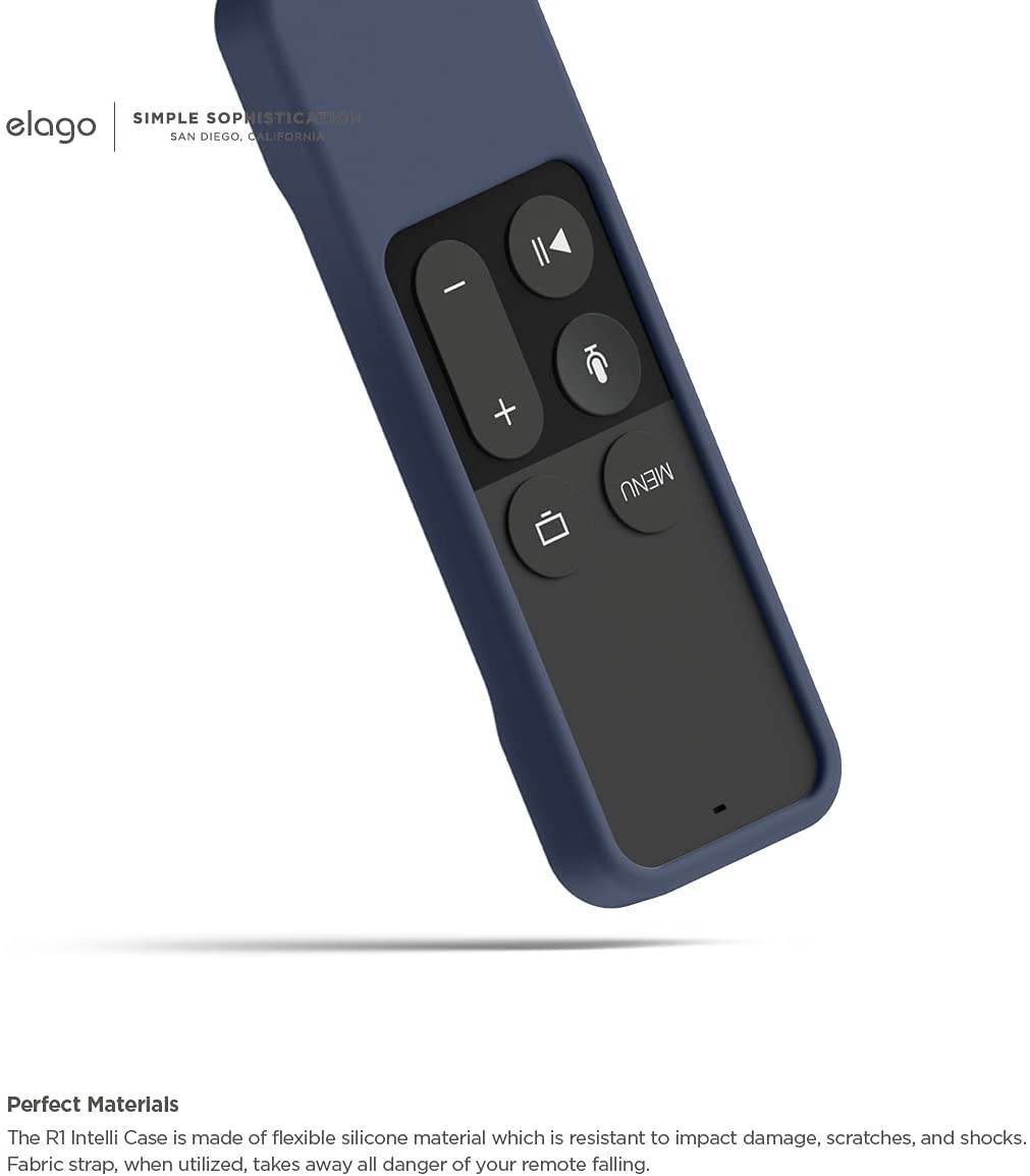 elago R1 Intelli Case [Jean Indigo]-[Magnet Technology][Anti-Slip][Lanyard Included][Heavy Shock Absorption] for Apple TV Siri Remote 4K / 4th Generation