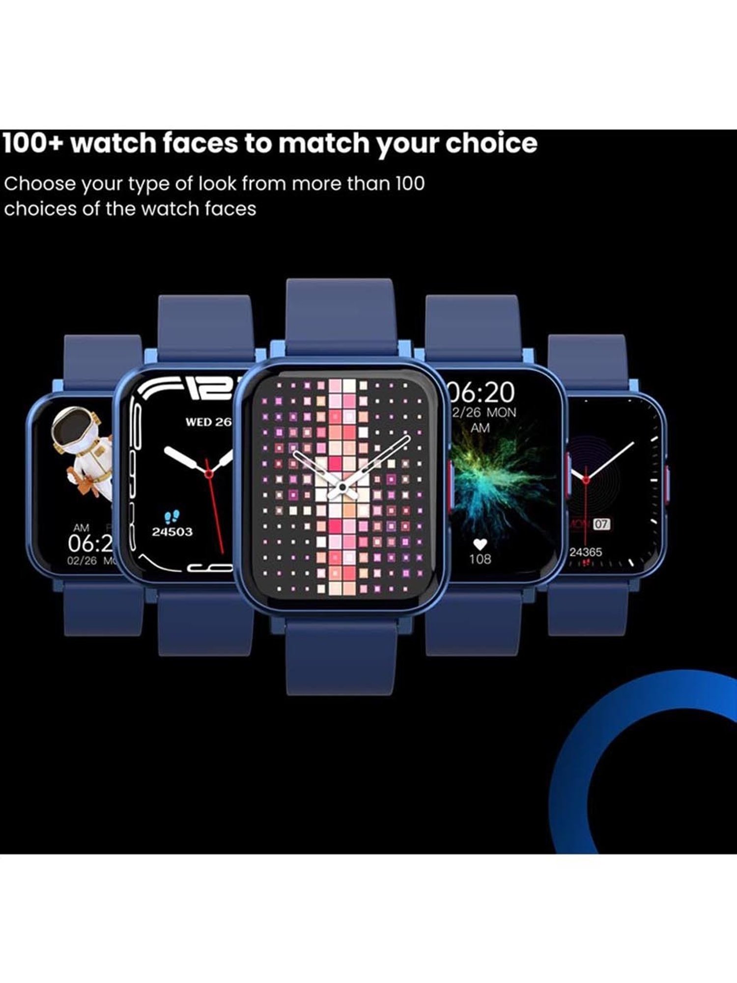 Portronics Kronos X4 Smart Calling Watch with Multiple Sports Mode (Blue)