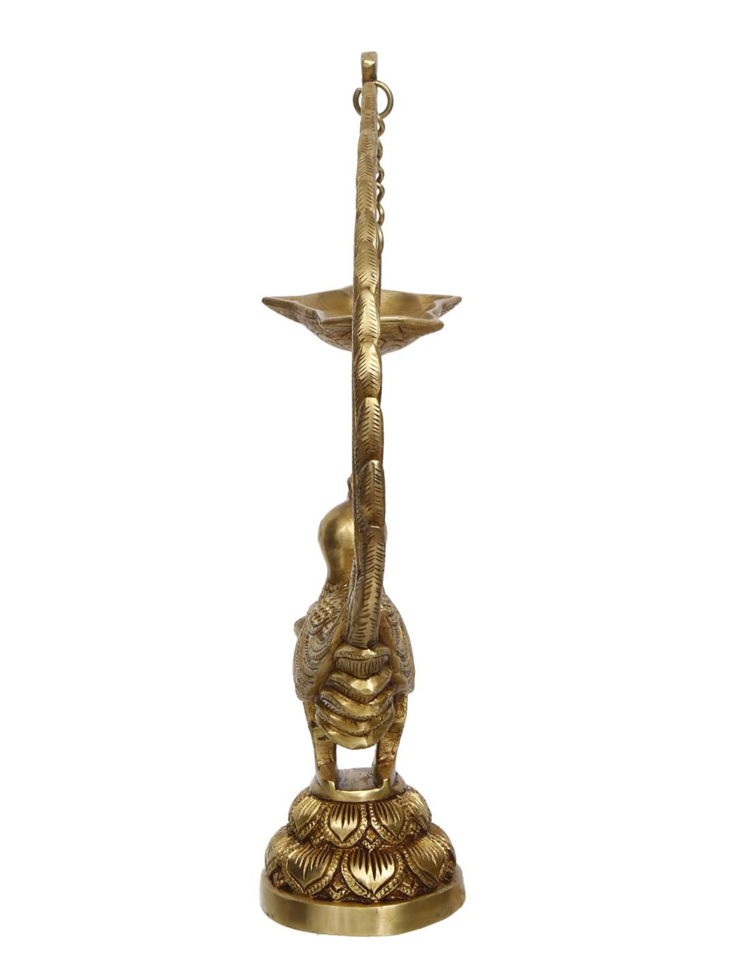 eCraftIndia Golden Handcrafted Engraved Palm Buddha Decorative Showpiece