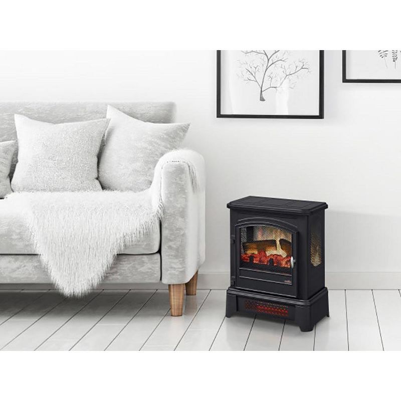 Duraflame Black Infrared 3D Freestanding Stove with Pedestal Base - DFI-7105-01