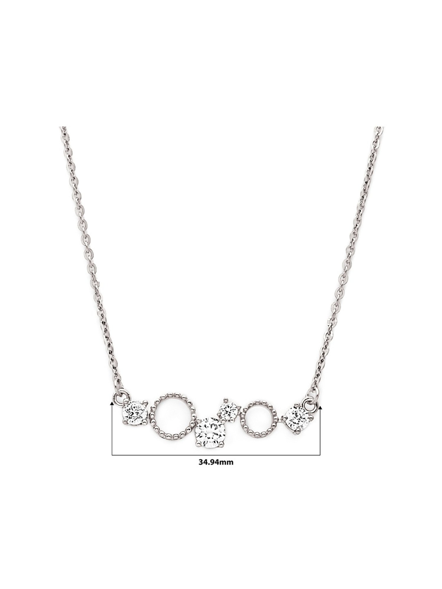 Silberry 92.5 Sterling Silver Crystal Gears Necklace