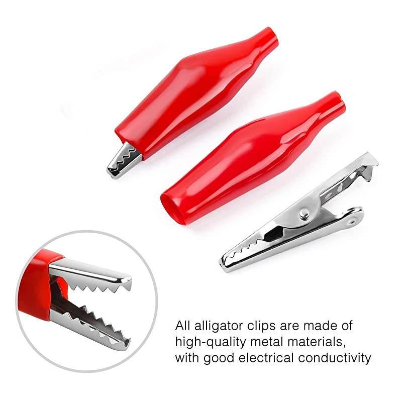 50052R 60Pcs Metal Alligator Clip Clamp Assortment Test Lead Electrical Battery Clamp Connector Alligator Connector Electrical Assortment Charging Clip