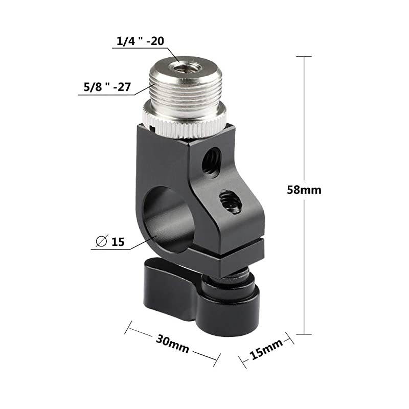 15mm Rod Clamp With 58quot27 Screw Connectors For Microphone