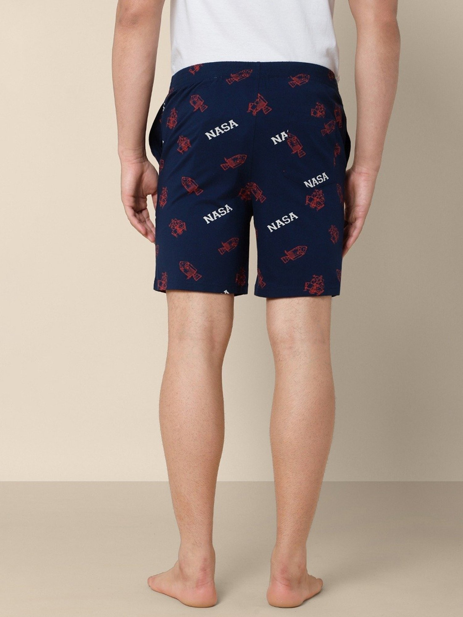 Free Authority Navy Cotton Regular Fit NASA Printed Boxers