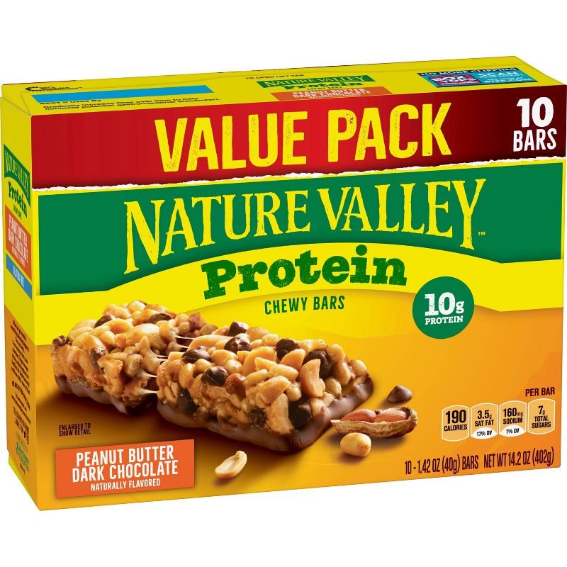 Nature Valley Peanut Butter Dark Chocolate Protein Chewy Bars - 14.2oz - 10ct