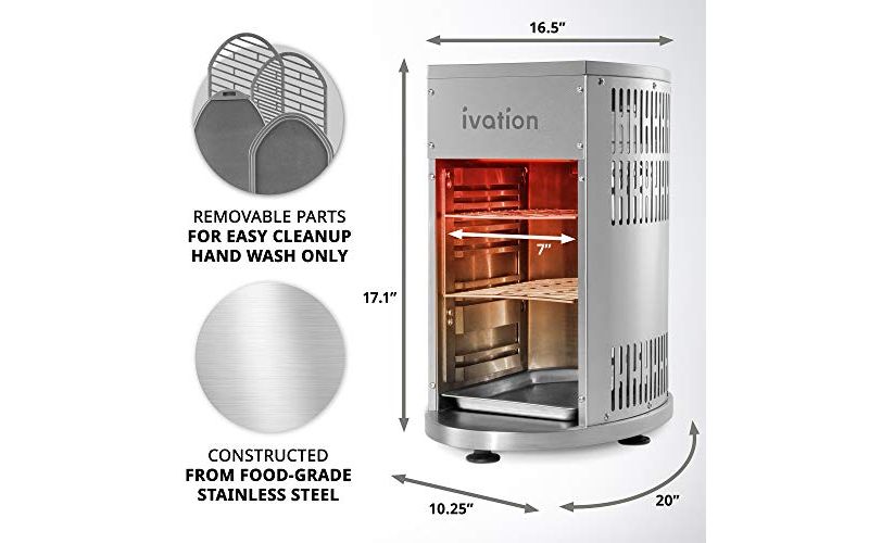 Ivation Propane Infrared Steakhouse Grill Broiler Heats to 1500&deg;F