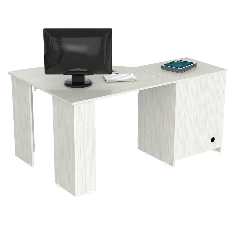 Corner Computer Desk Washed Oak - Inval