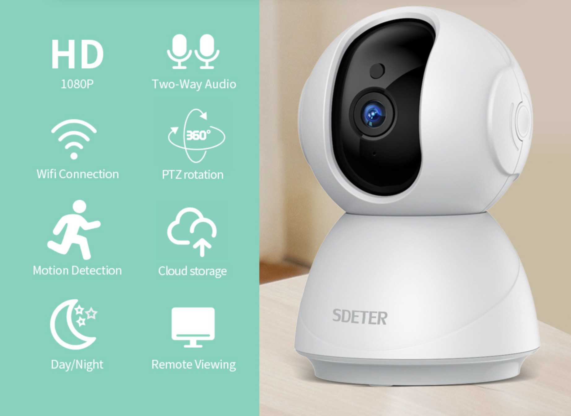 SDETER 1080P 720P IP Camera Security Camera WiFi Wireless CCTV Camera Surveillance IR Night Vision P2P Baby Monitor Pet Camera